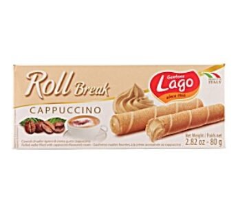 LAGO WAFER ROLL BREAK CAPPUCCINO 80G (1 X 24)