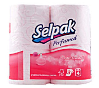 SELPAK TOILET PAPER PERFUMED POWDER SCENTED 3PLY 4 ROLLS 12 X 4 ROLL